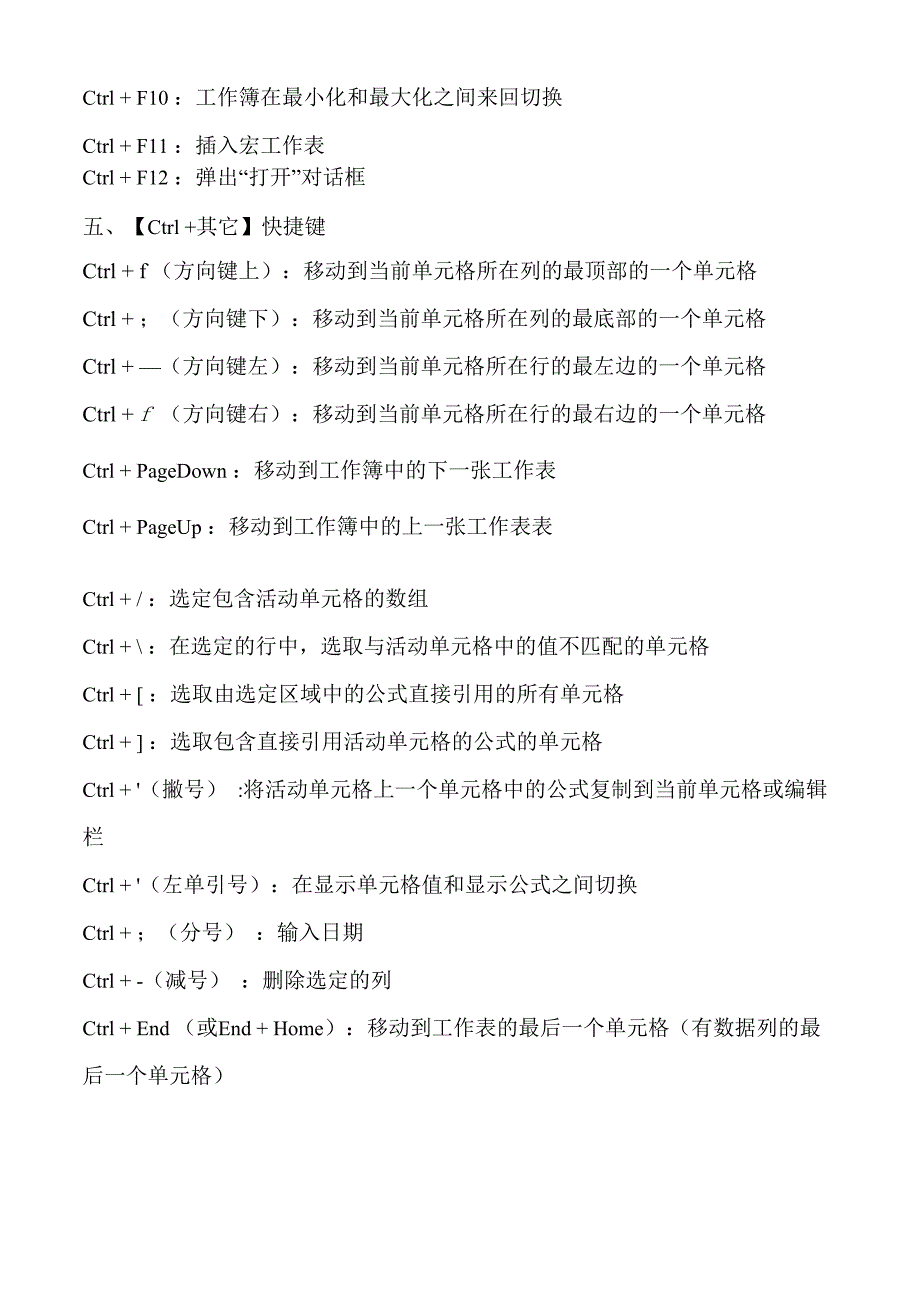 Ecel快捷键总结归纳_第4页