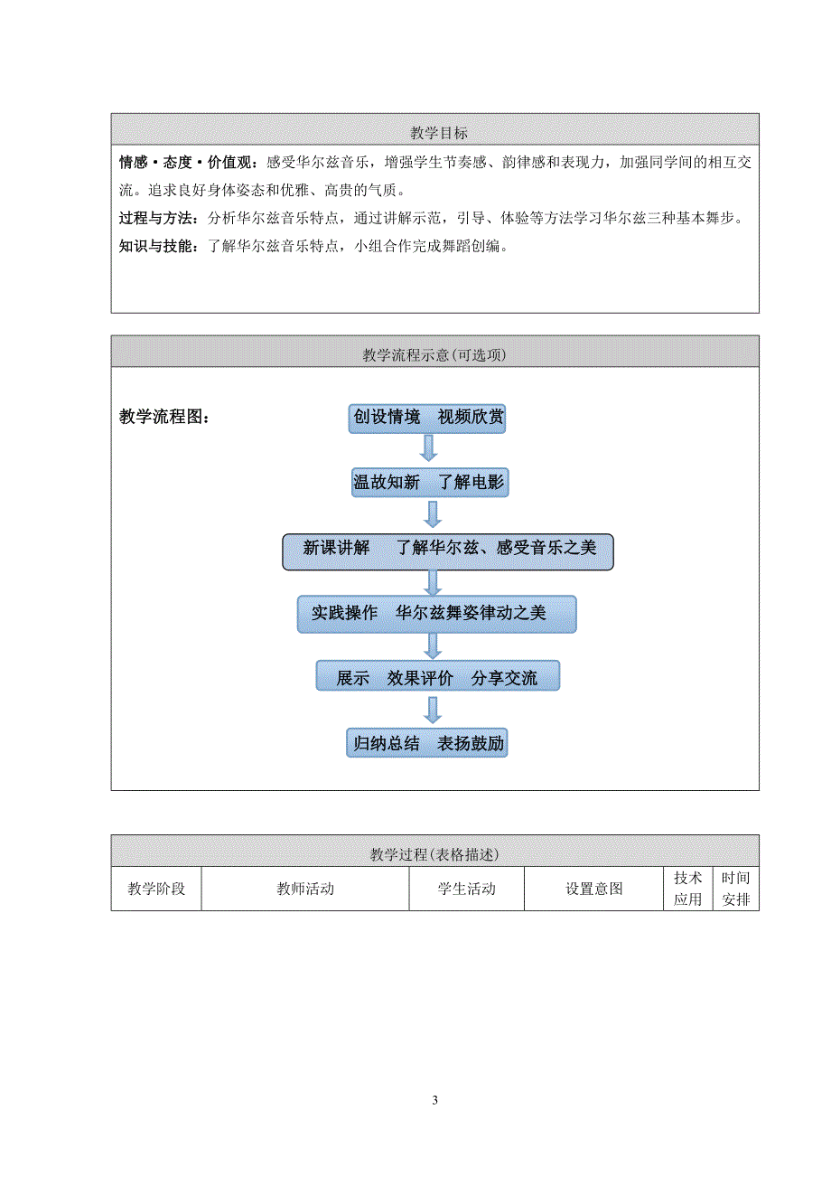 社交舞—华尔兹教学设计教学文档_第3页