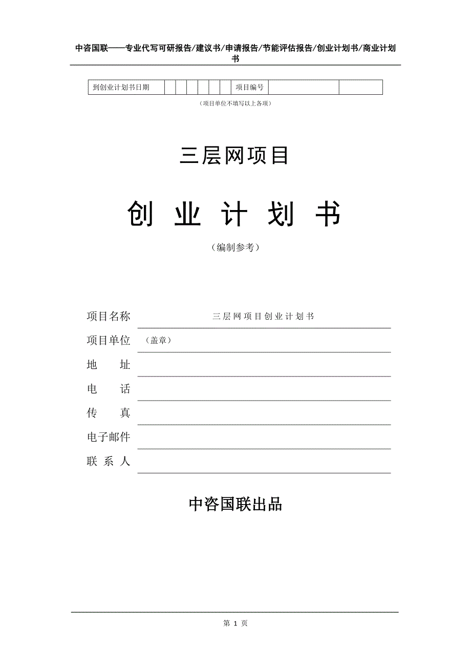 三层网项目创业计划书写作模板_第2页