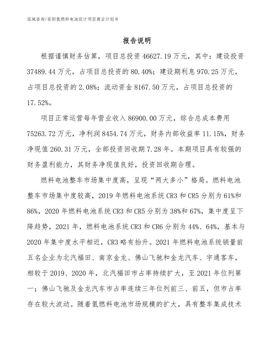 岳阳氢燃料电池设计项目商业计划书_第2页