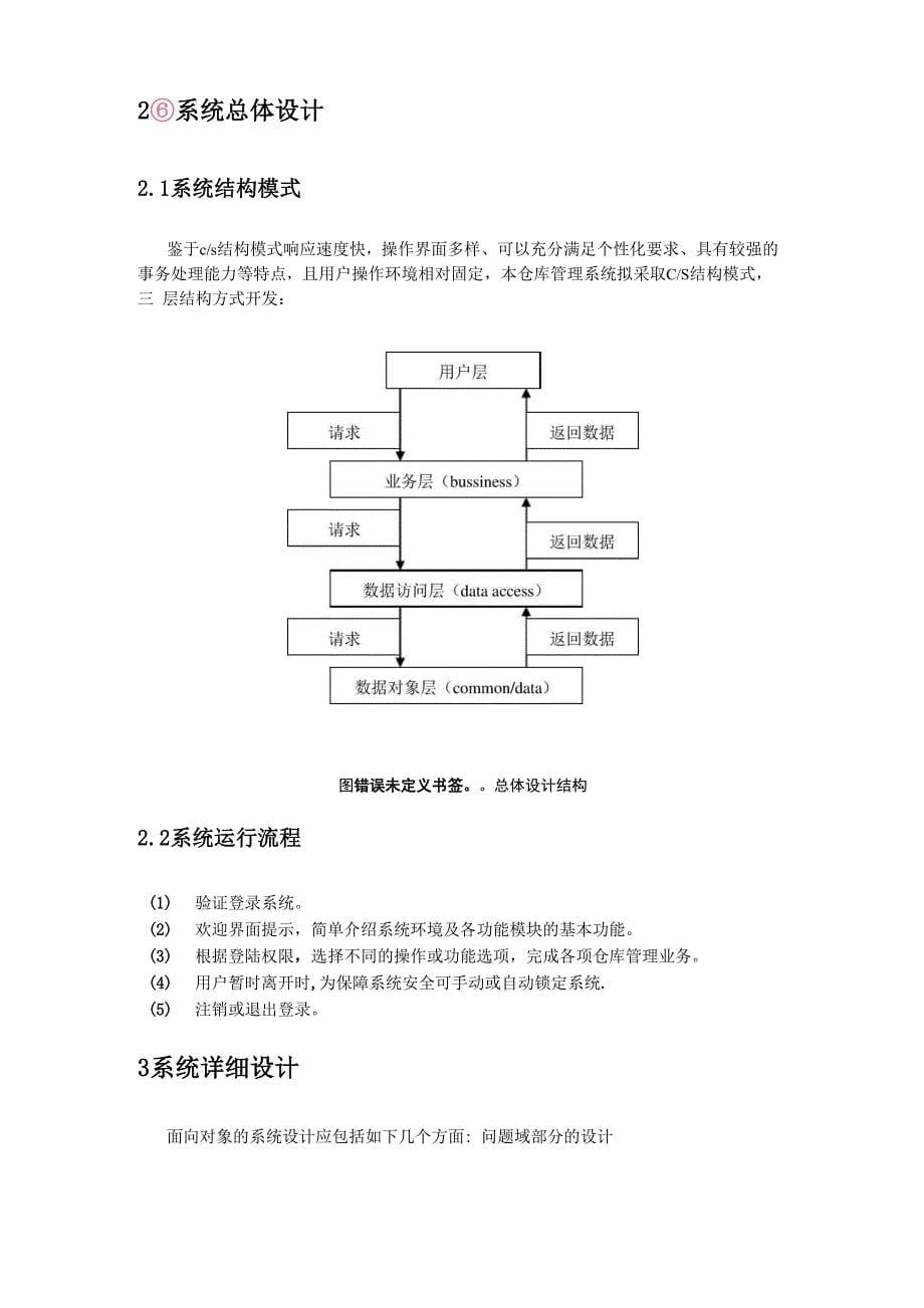 仓库管理系统设计说明书_第5页