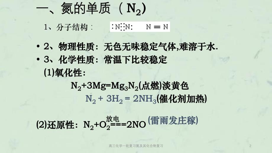 高三化学一轮复习氮及其化合物复习课件_第2页