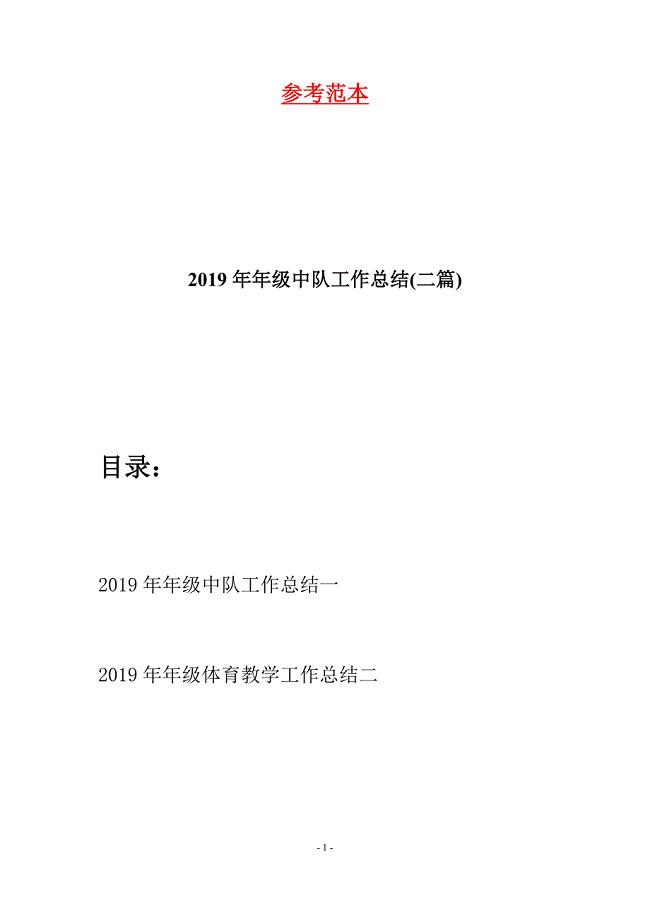 2019年年级中队工作总结(二篇).docx