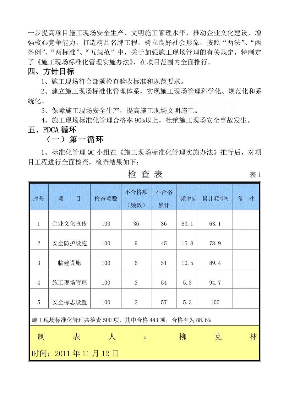 运用qc方法强化施工现场标准化管理_第5页