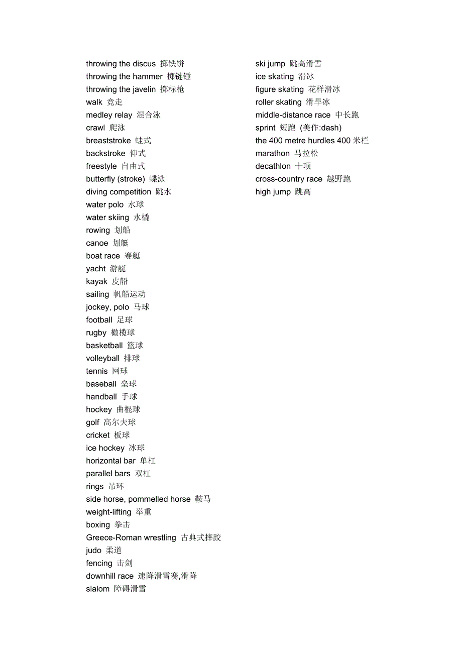 运动的英语单词.doc_第3页