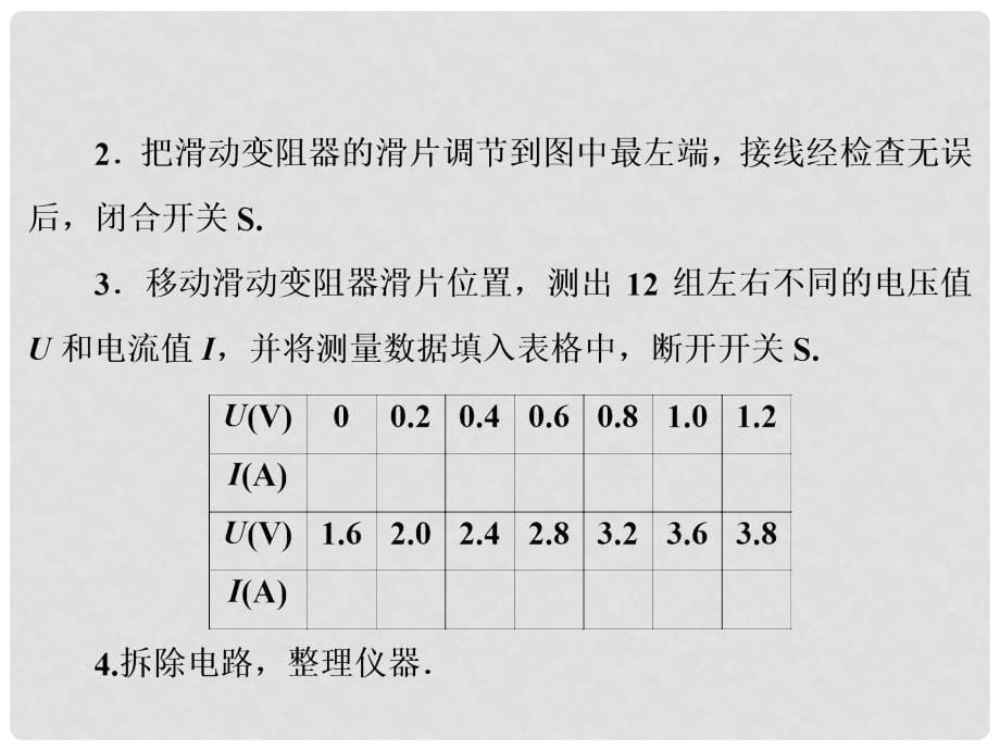 高考物理大一轮复习 第8章 恒定电流 实验9 描绘小电珠的伏安特性曲线课件_第5页