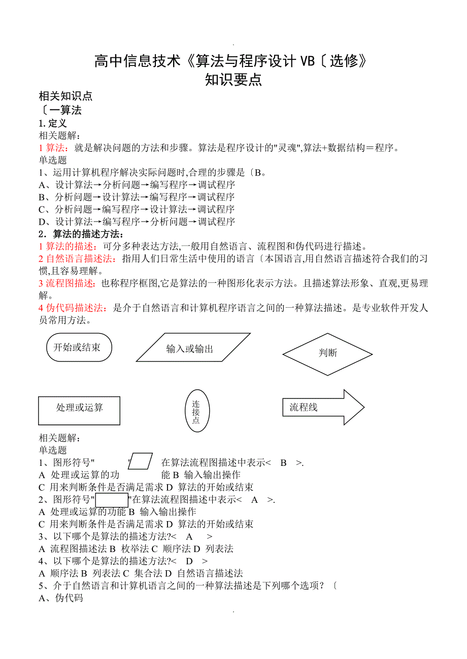 算法及程序设计选修课件_第1页