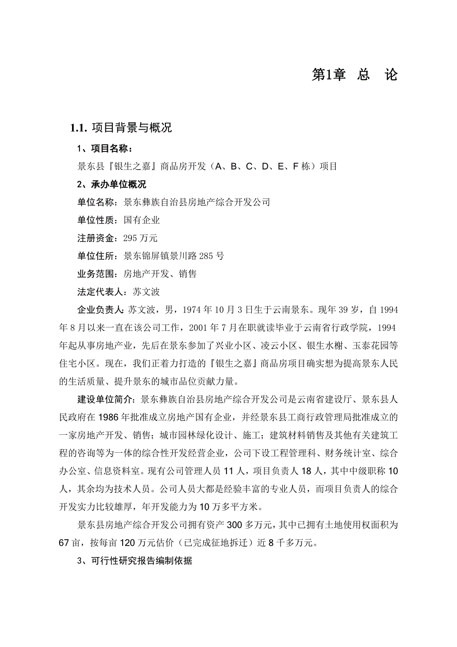 景东县银生之嘉项目可行性研究报告房地产项目_第3页