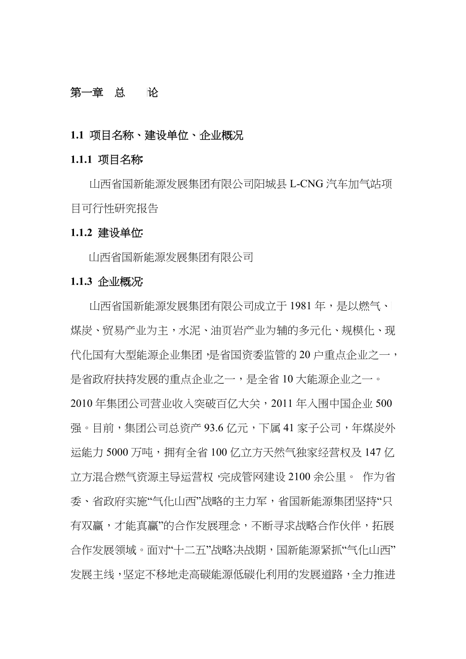 新能源发展集团公司阳城L-CNG项目可行性报告_第3页