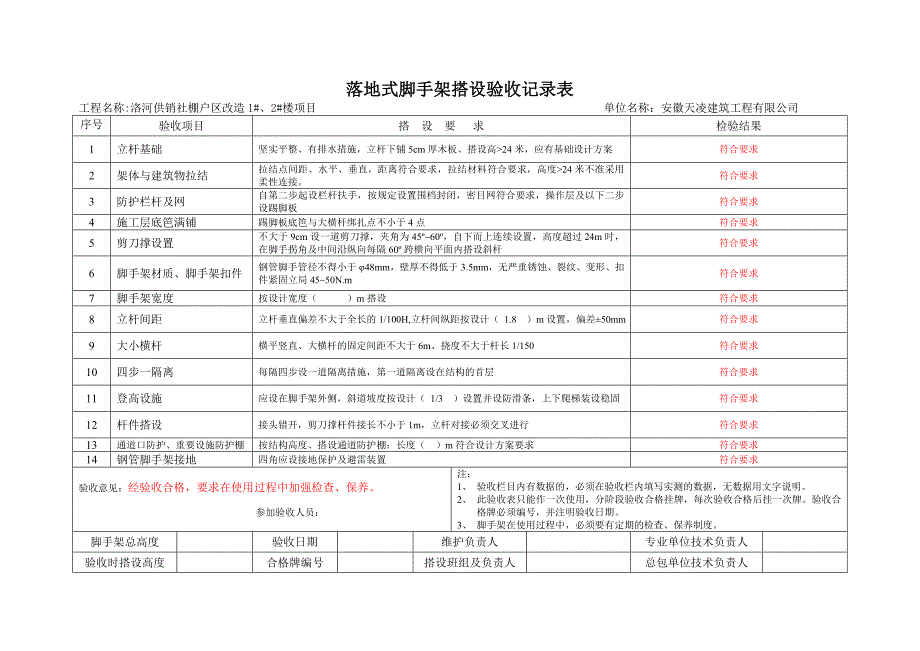 脚手架验收记录表.doc_第1页