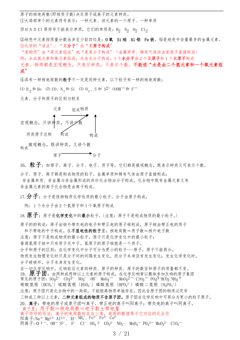 中考化学总复习基础知识点详细总结版_第3页
