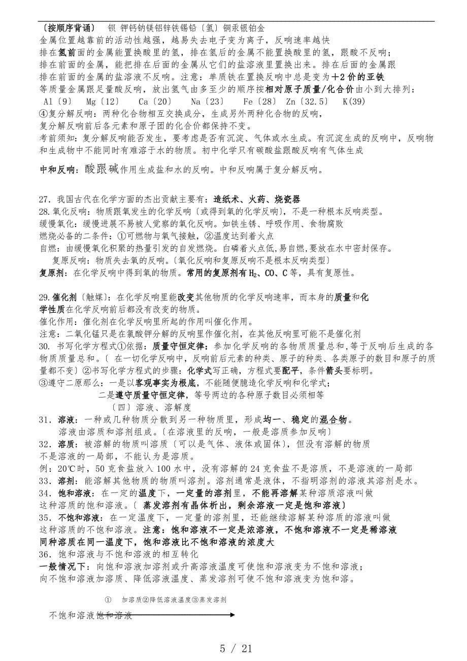 中考化学总复习基础知识点详细总结版_第5页