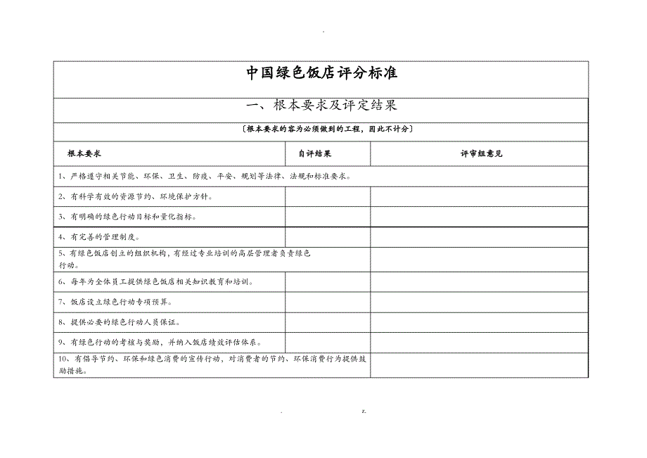 中国绿色饭店评分细则_第1页