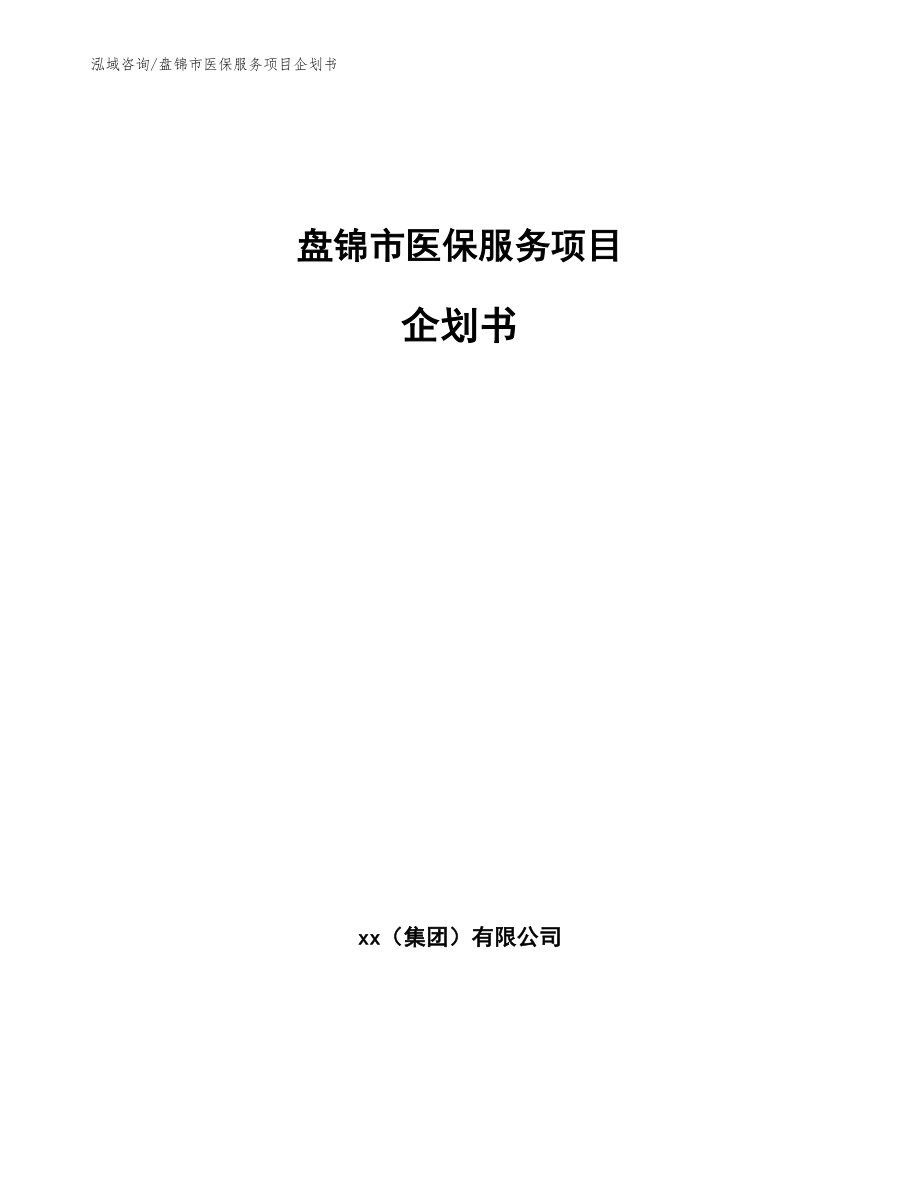 盘锦市医保服务项目企划书【范文】_第1页