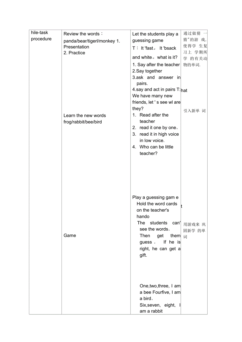 深圳牛津版小学英语一年级下(1B)教案_第2页