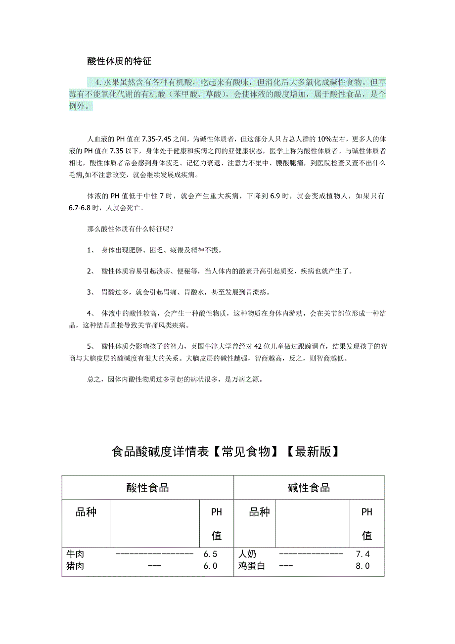 食品酸碱度表(最新修正)-碱性食物-酸性食物_第1页