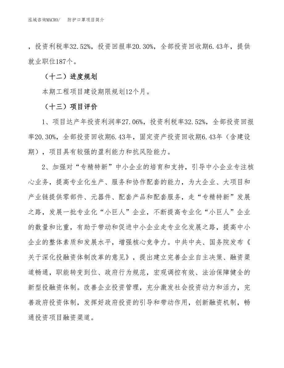 防护口罩项目简介(立项备案申请).docx_第5页