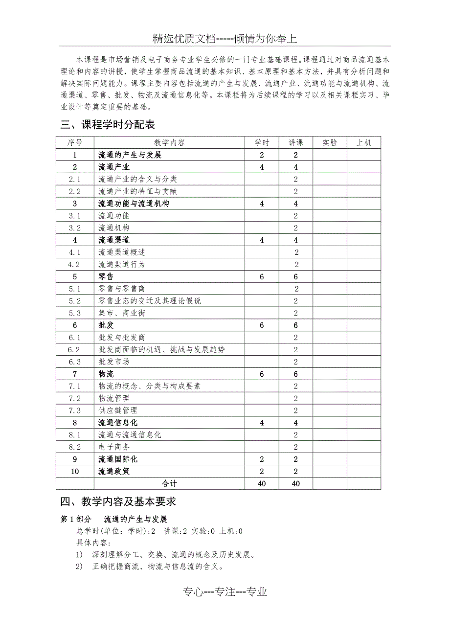 商品流通理论与实务教学大纲_第2页