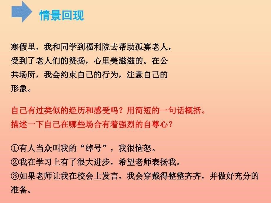 六年级道德与法治上册 第三单元 生活告诉自己“我能行”第5课 我自尊 我自爱 第1框 自尊无价 自爱可贵课件 鲁人版五四制.ppt_第5页