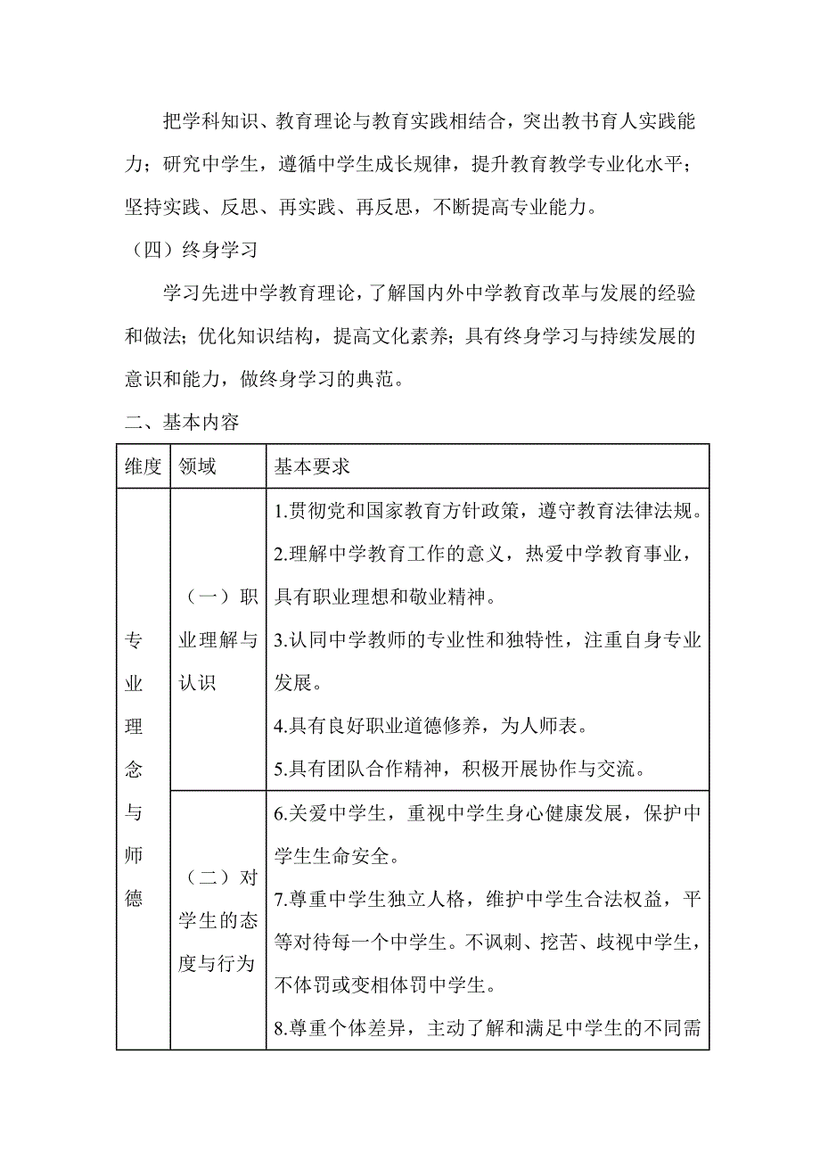 中学教师专业标准(1)_第2页