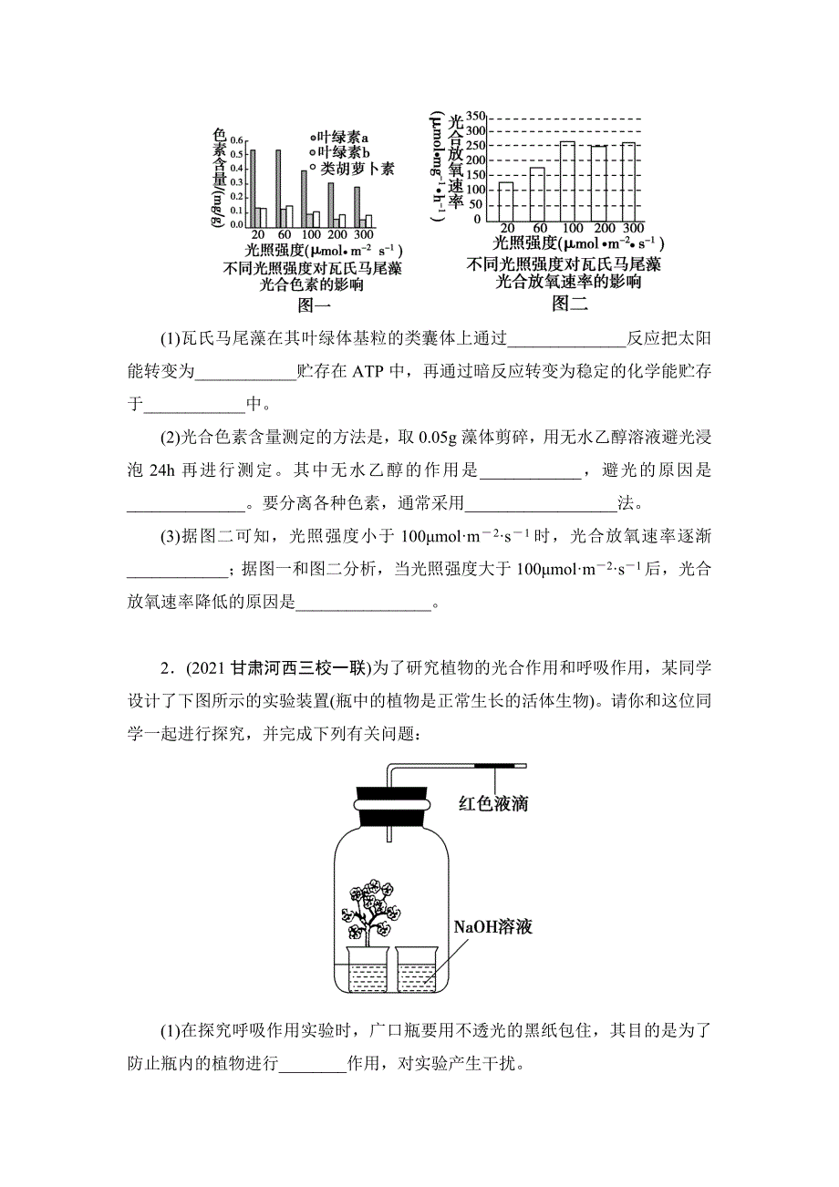 高考生物细胞代谢专题训练（含答案）.docx_第4页