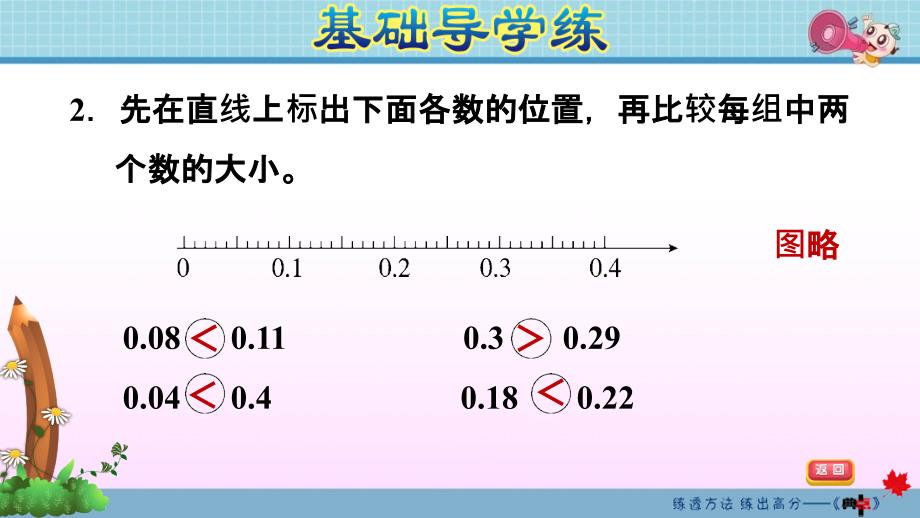 人教版四年级下册数学第4单元小数的意义和性质 第4课时 小数的大小比较习题课件_第4页