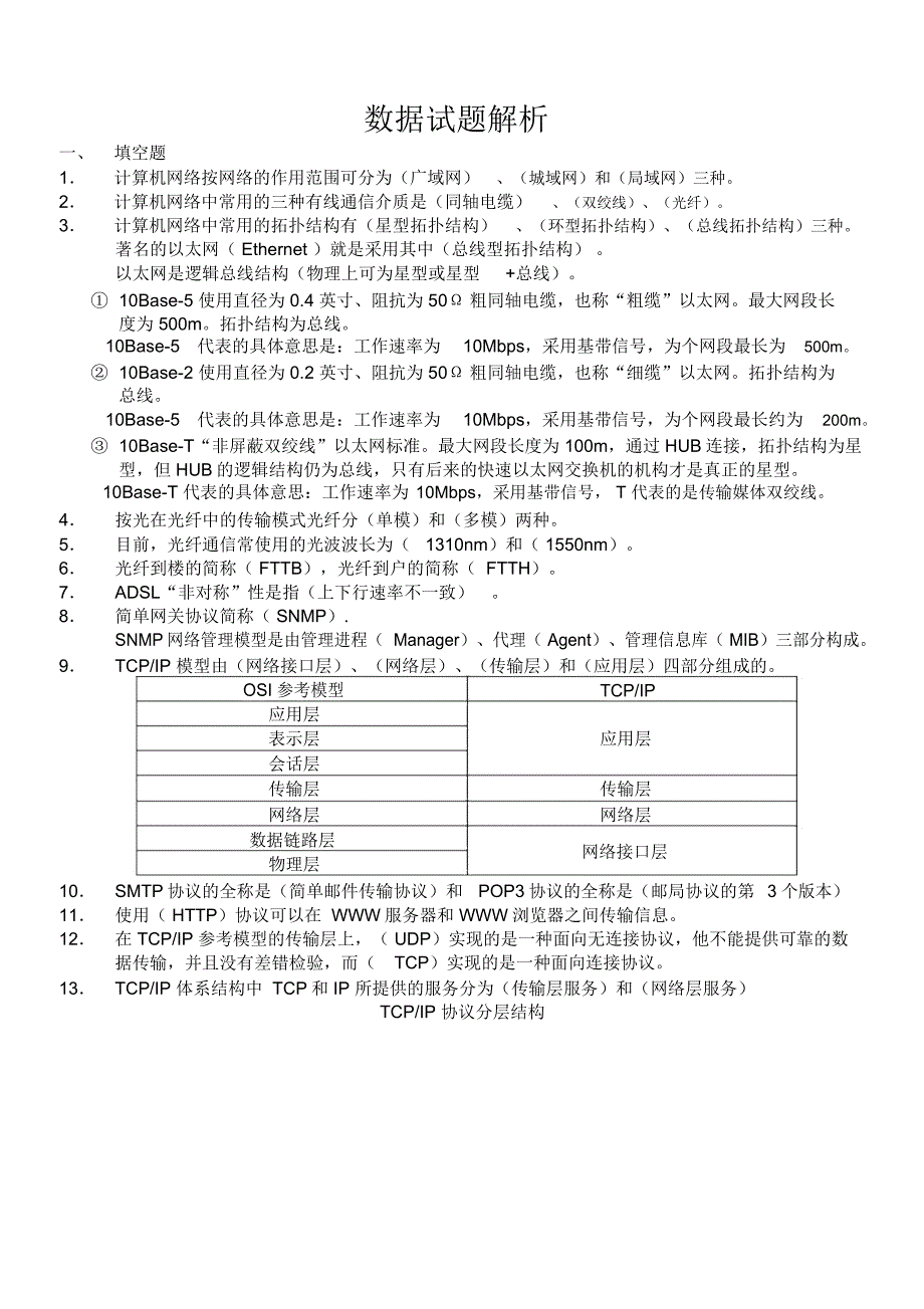 有线电视数据试题解析_第1页