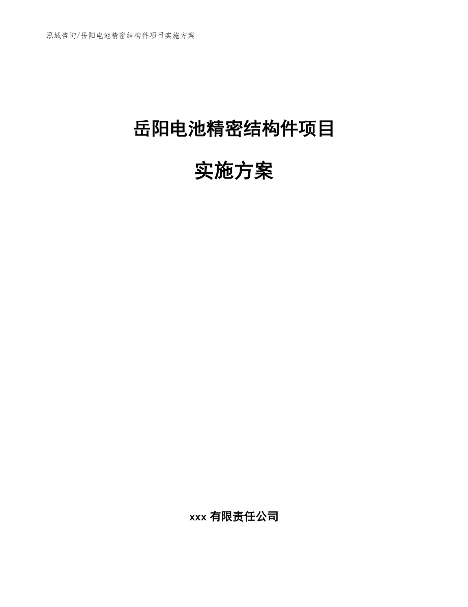 岳阳电池精密结构件项目实施方案_范文模板_第1页