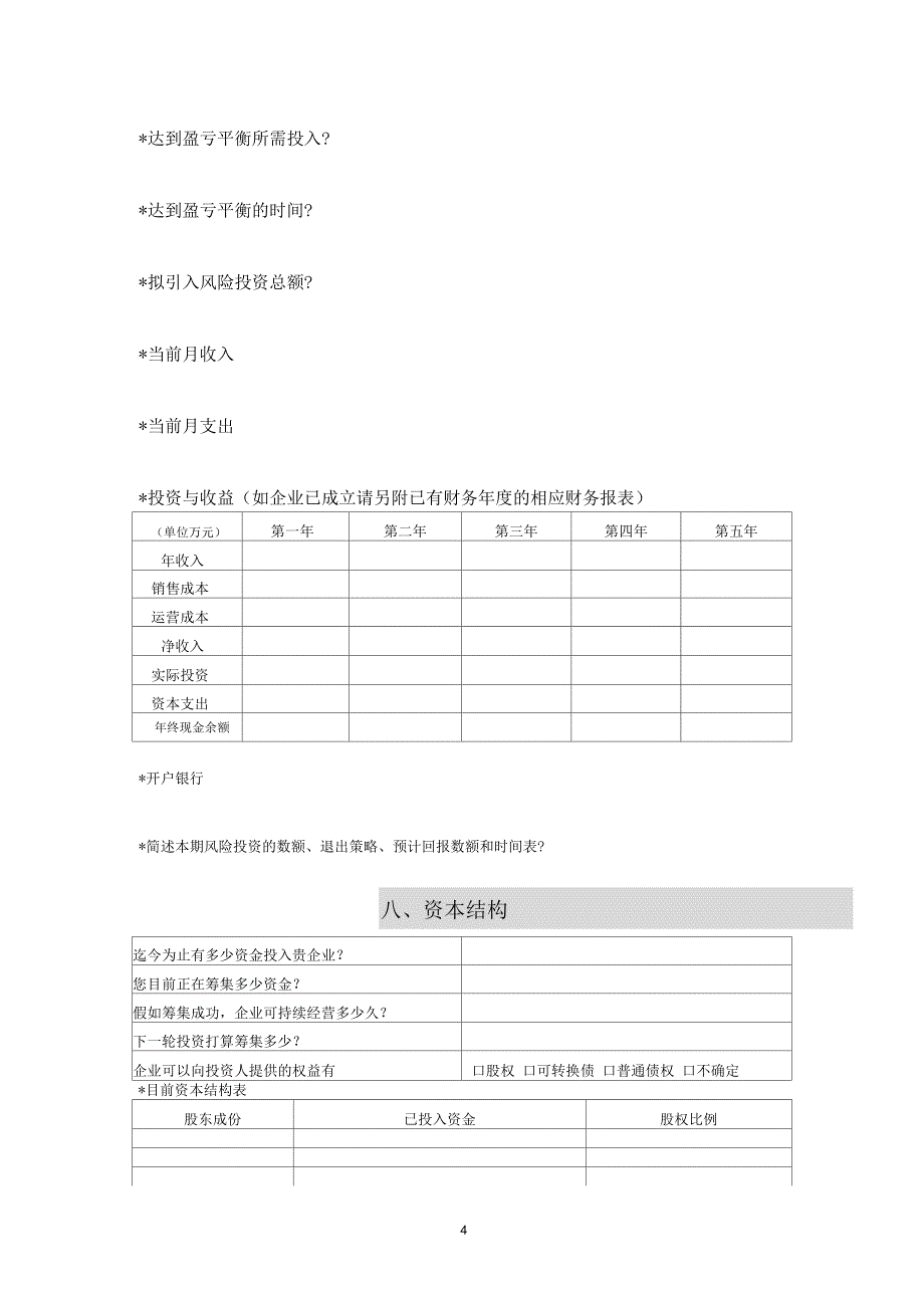 2019年创投企业商业计划书模板_第4页