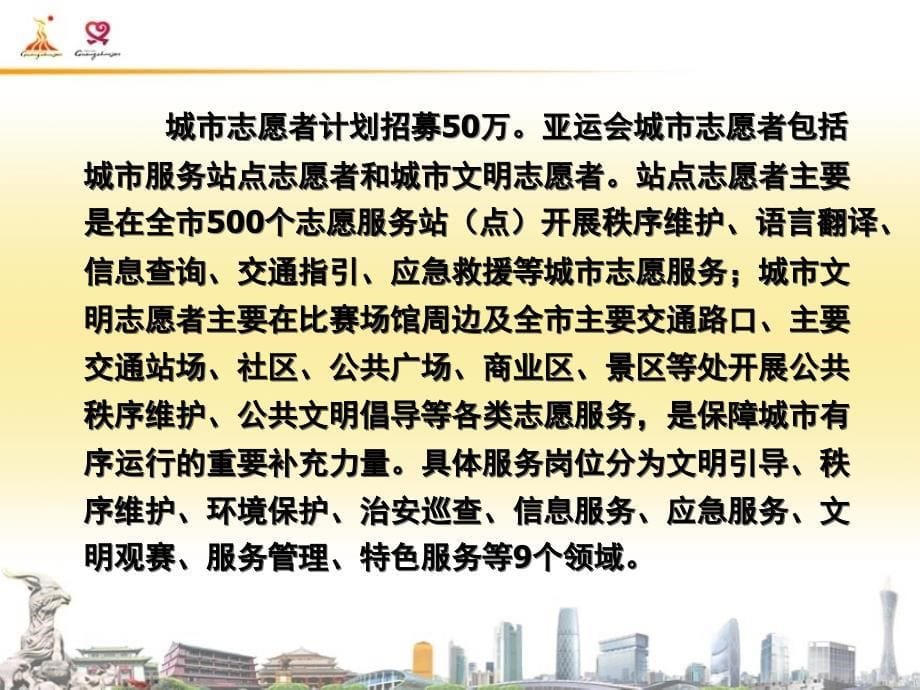 亚运会、亚残运会城市文明志愿者服务规范要求课件_第5页