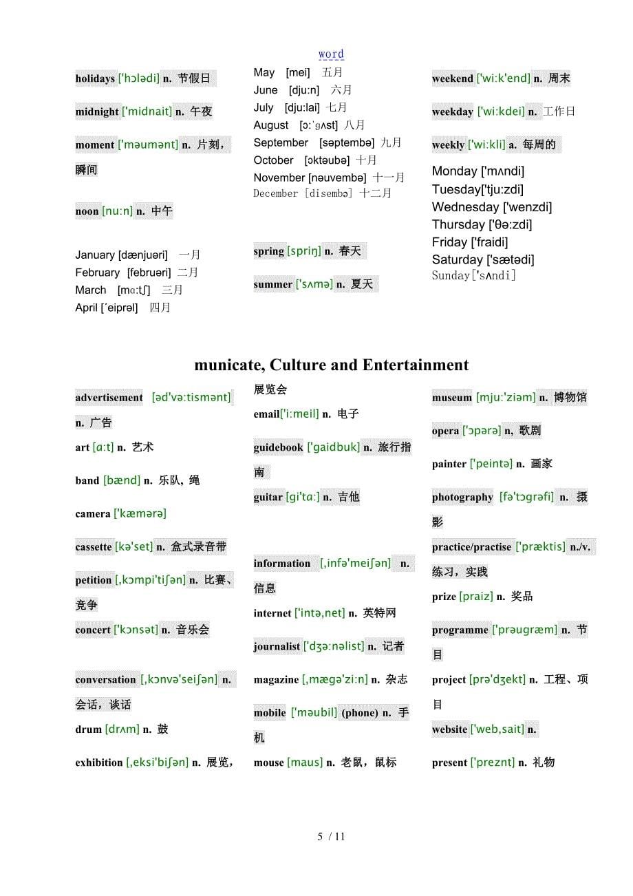 ket分类词汇表汉语(附音标)_第5页