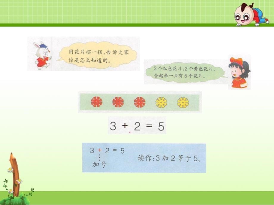 冀教版小学数学一年级上册第五单元10以内的加法和减法第1课时--5以内的加法ppt课件_第5页