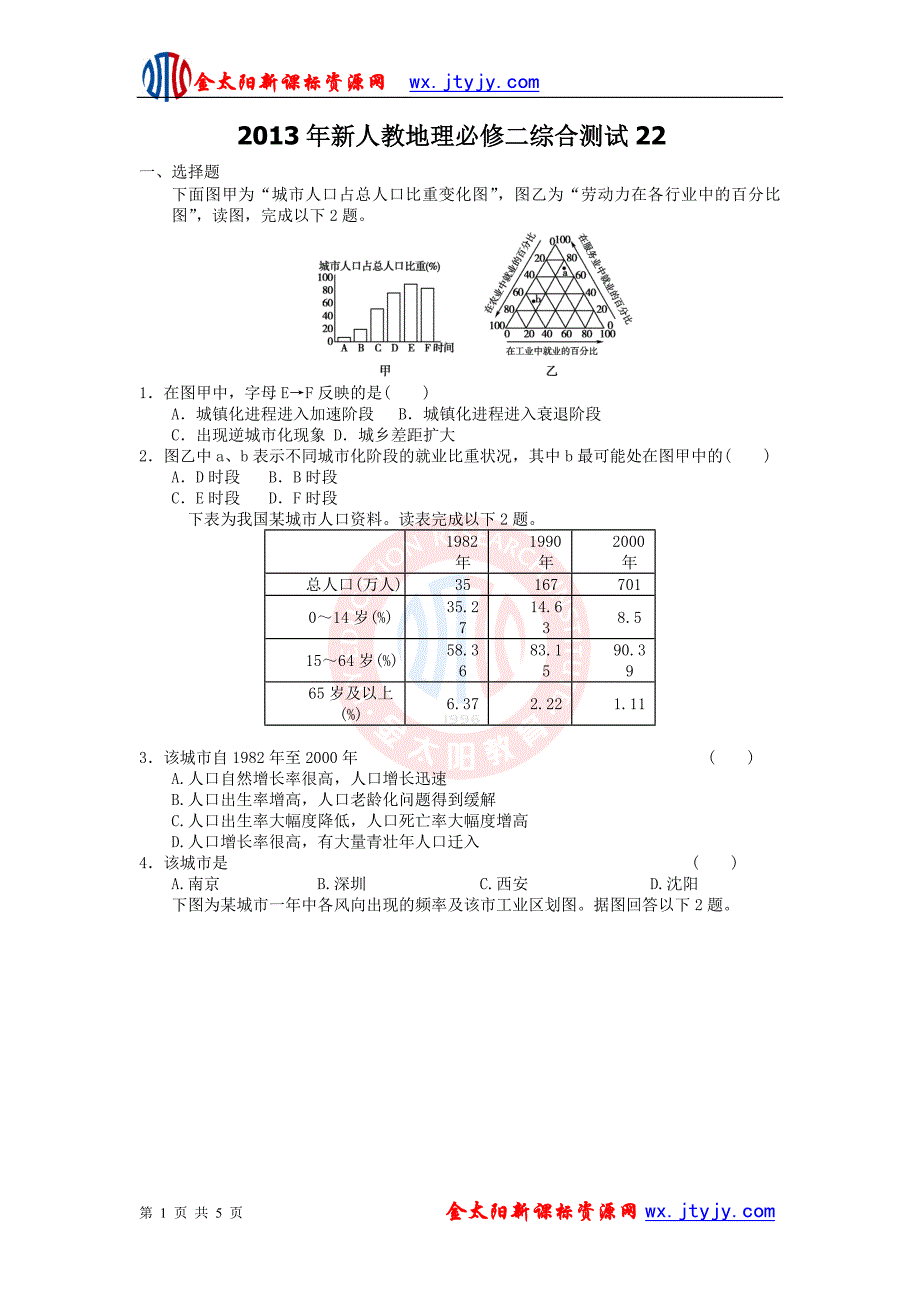 2013年新人教地理必修二综合测试22.doc_第1页