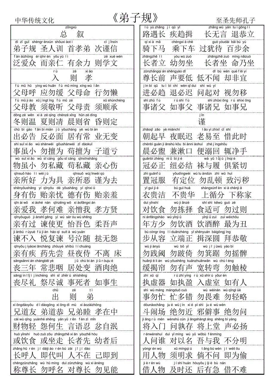 弟子规A4两页打印版_第1页
