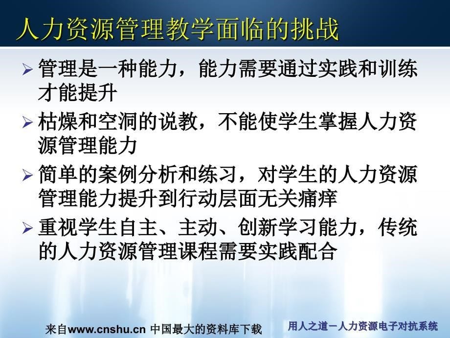 某某校财经管理课程之人力资源电子对抗平台_第5页