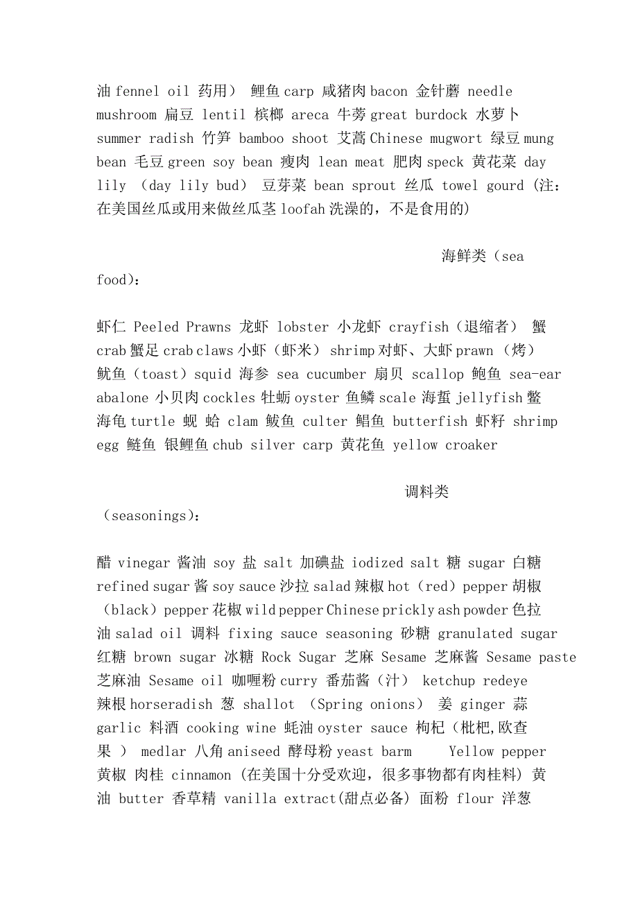 食品单词 常见食品 英语单词对照 很有用哦,是常识啊.doc_第2页