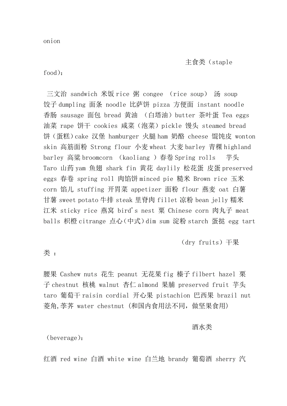 食品单词 常见食品 英语单词对照 很有用哦,是常识啊.doc_第3页