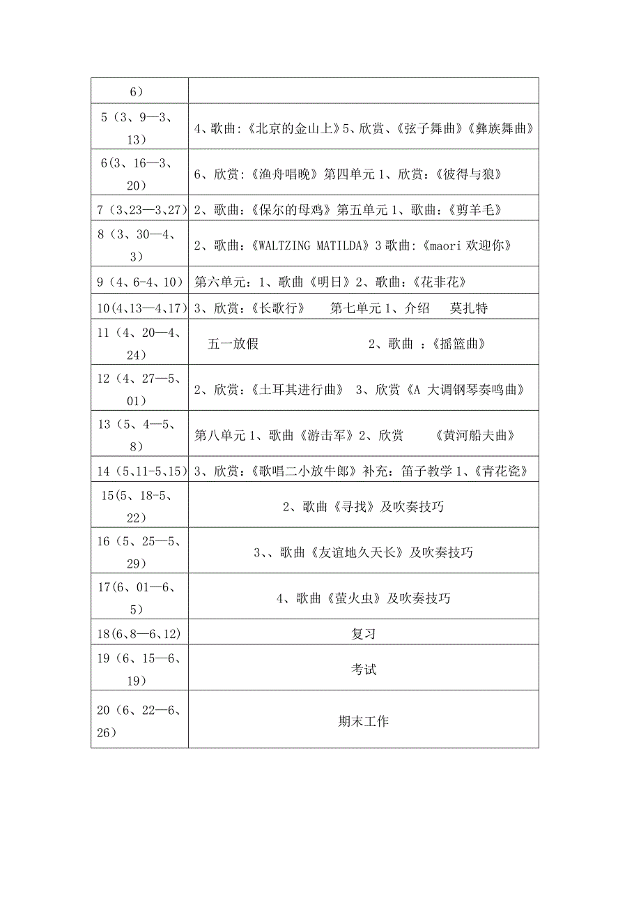 最新花城版小学五年级下册音乐教学计划_第3页