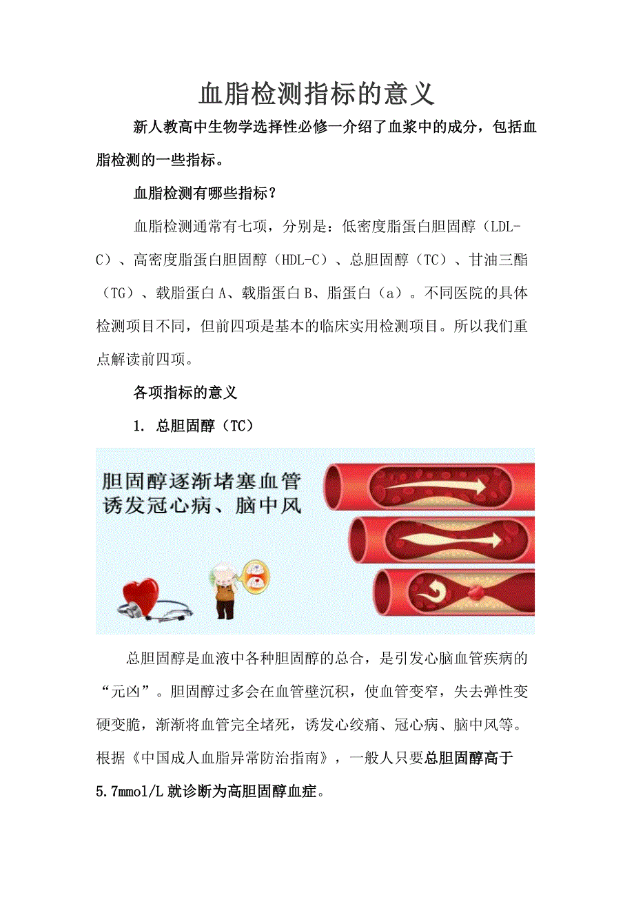 血脂检测指标的意义.docx_第1页