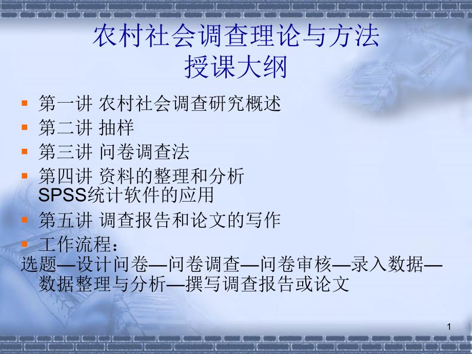 农村社会调查研究概述讲解课件_第1页