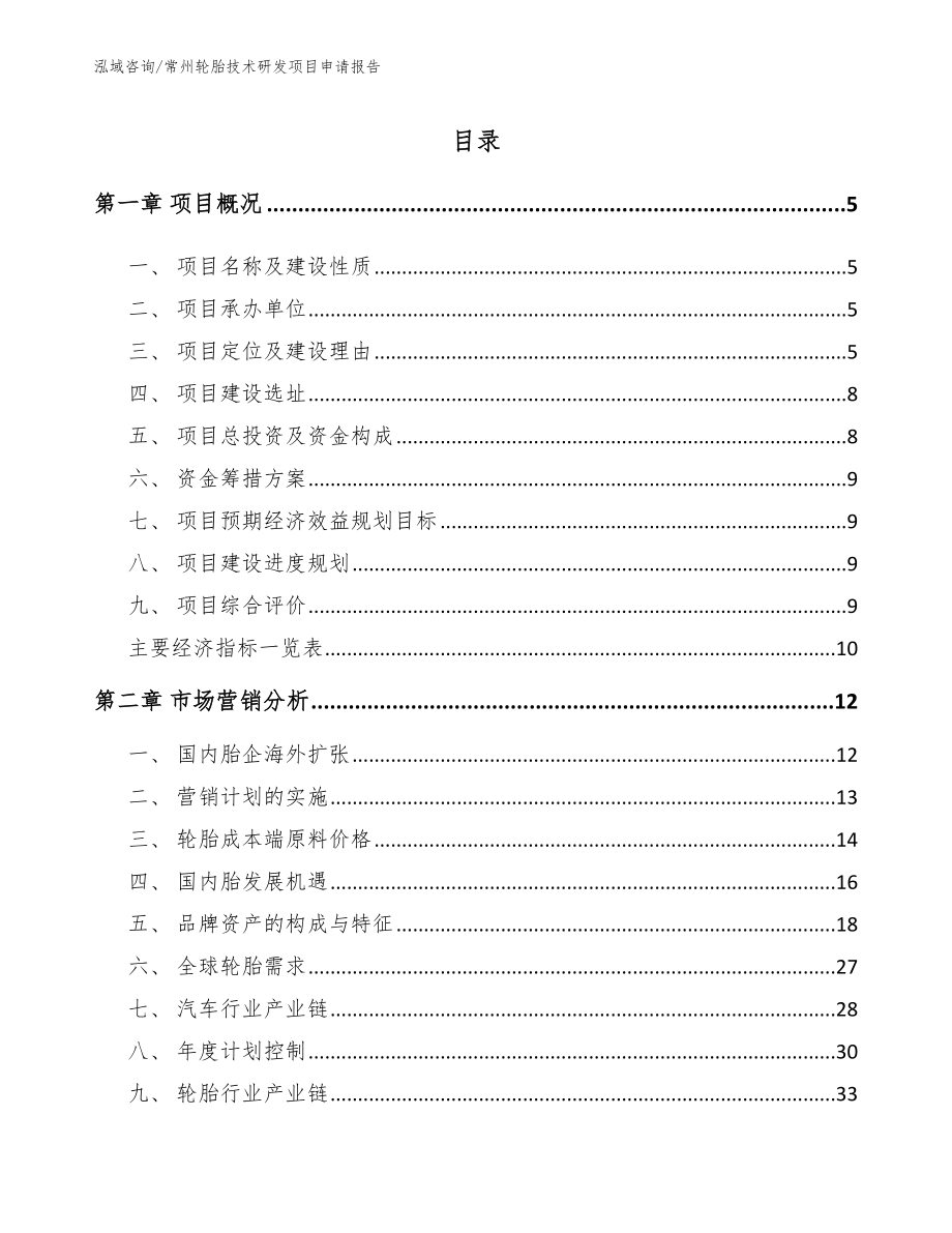 常州轮胎技术研发项目申请报告_模板范本_第1页