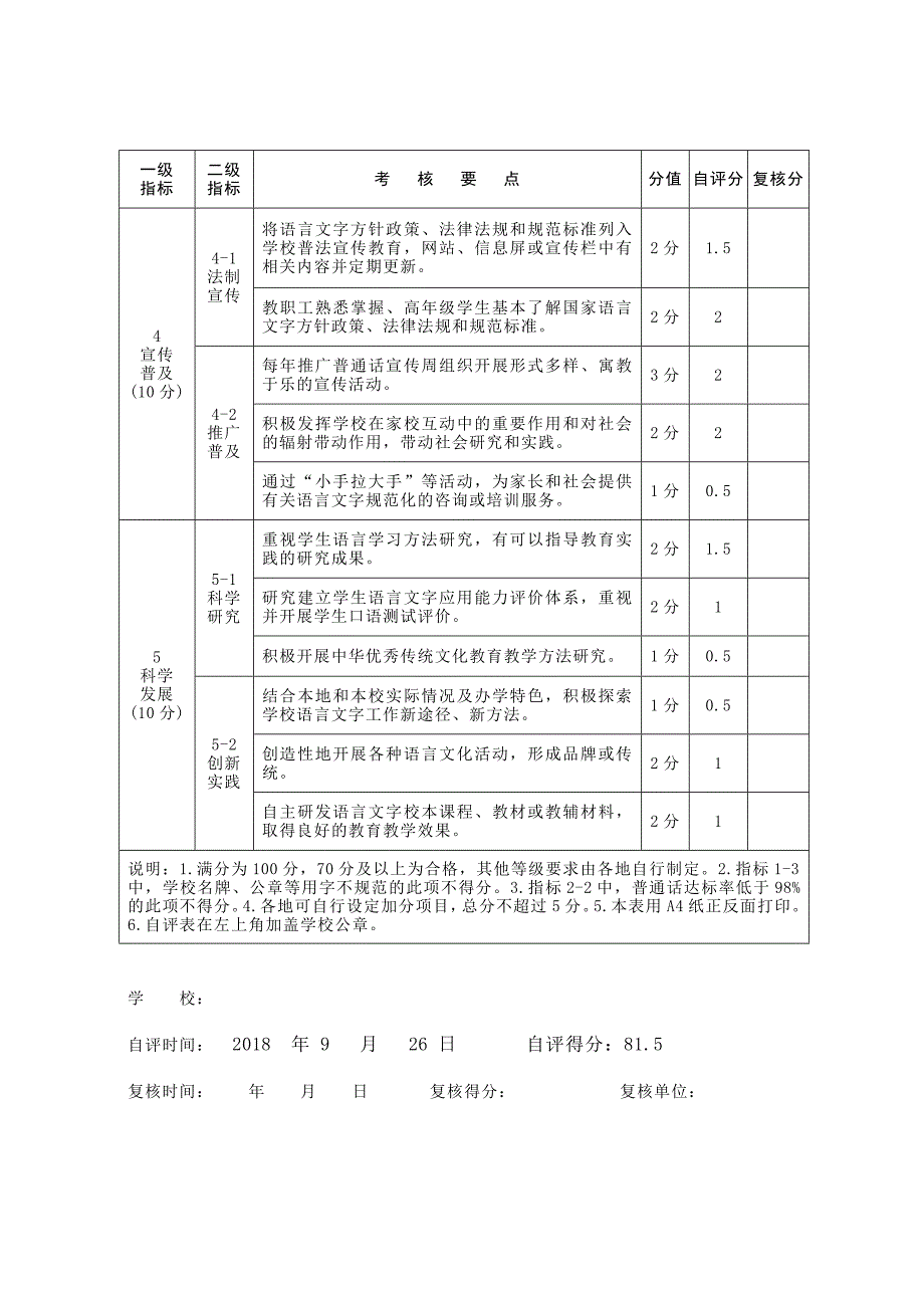 语言文字达标自评表_第3页