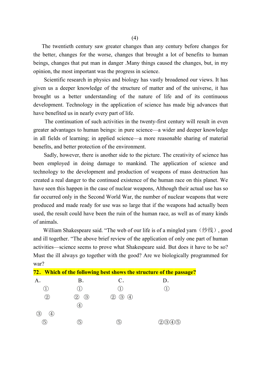 高考专题复习阅读理解观点态度及篇章结构.doc_第4页