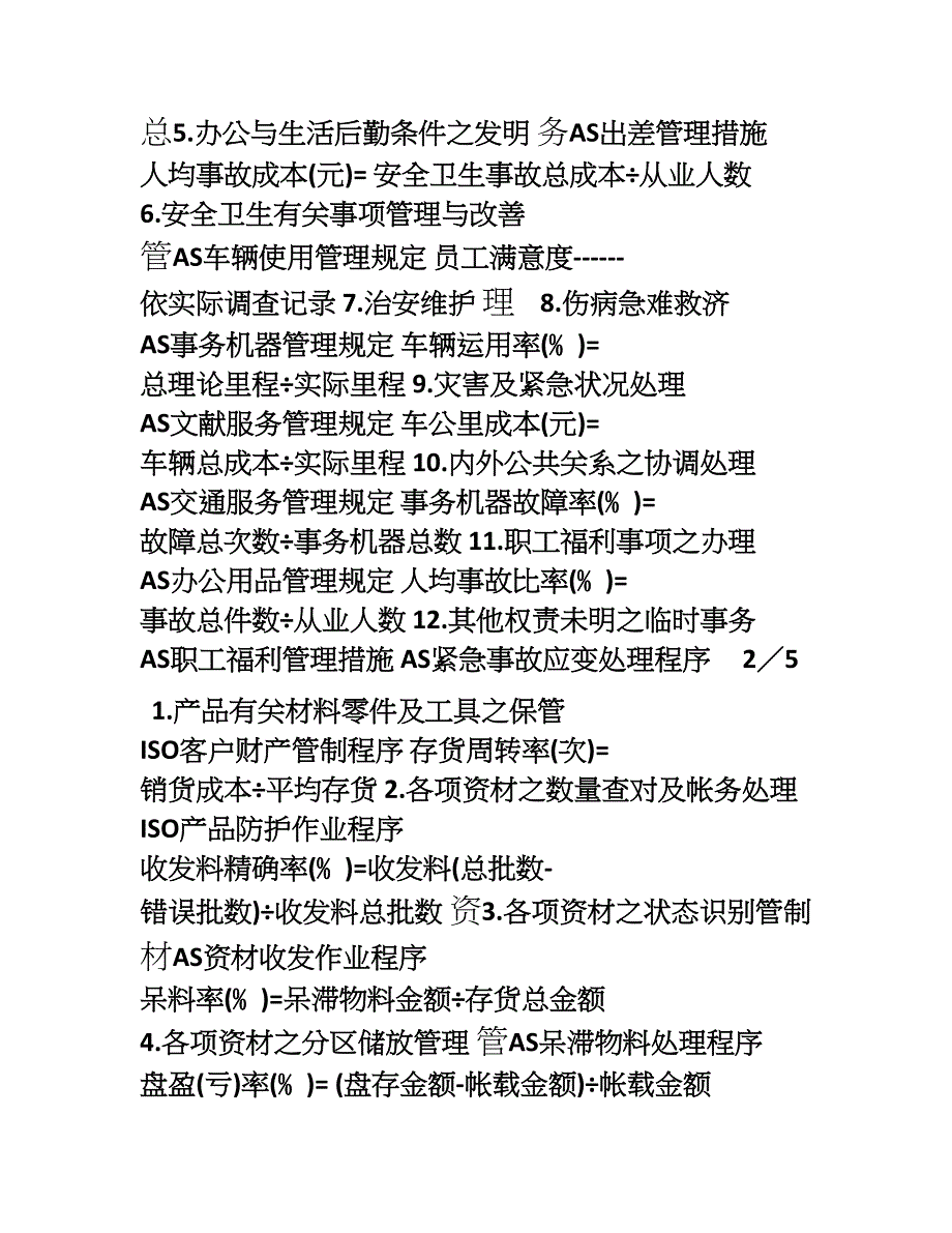 公司日常管理权责与绩效管理指标_第4页