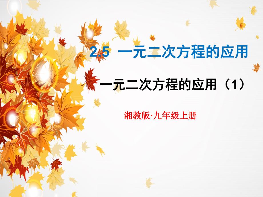 新湘教版九年级数学上册25一元二次方程的应用_第1页
