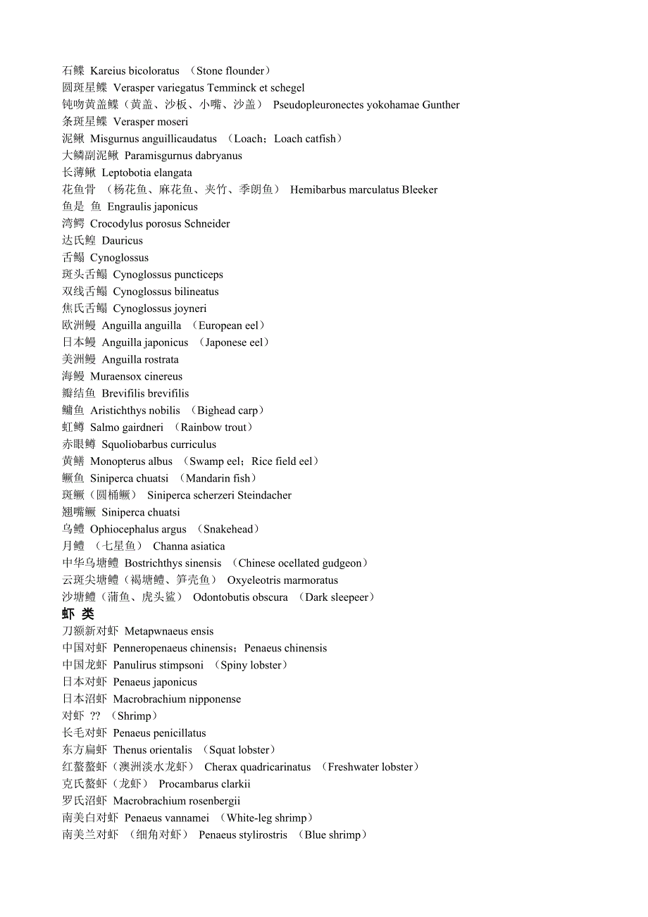水生生物的中文和拉丁文名称对照.doc_第4页