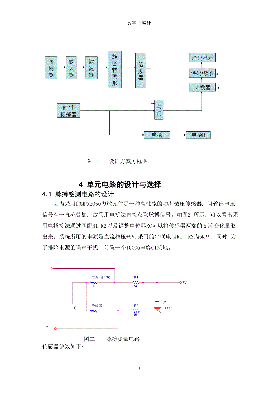 数字心率计课程设计学士学位论文.doc_第4页