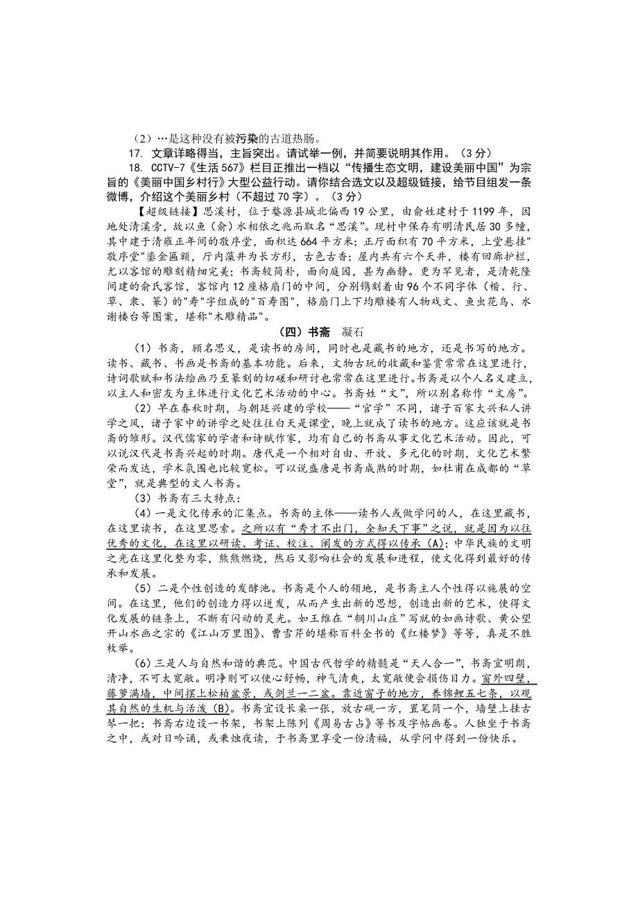 中考适应性考试语文_第5页