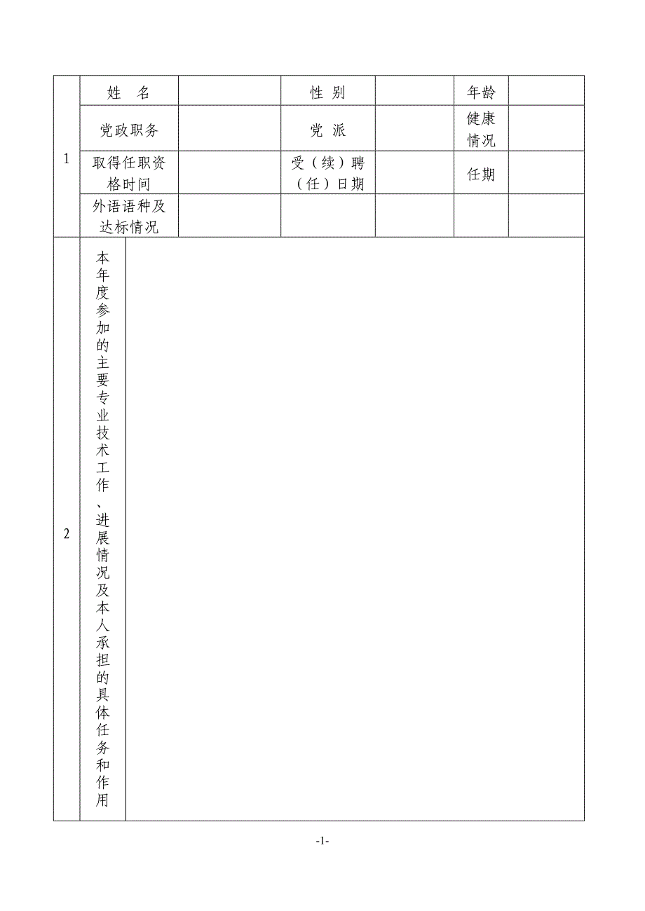 年度专业技术人员年度考核表.doc_第2页