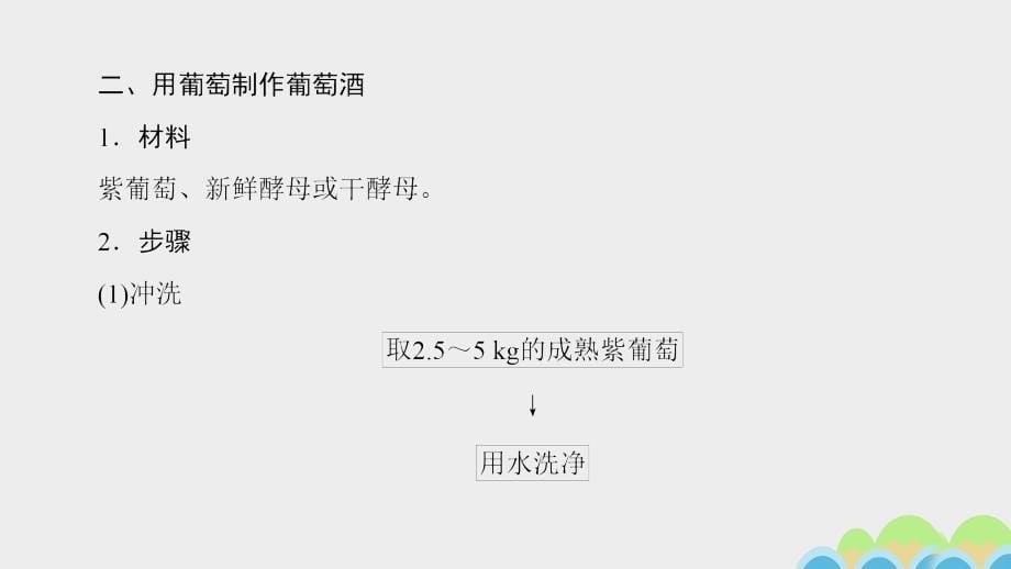 课堂新坐标高中生物第3部分生物技术在食品加工中的应用实验8果酒及果醋的制作课件浙科版选修_第5页